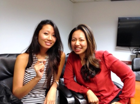 Mandarin Speaking Agent Eileen Hsu and her client who just closed on her property at the closing table.